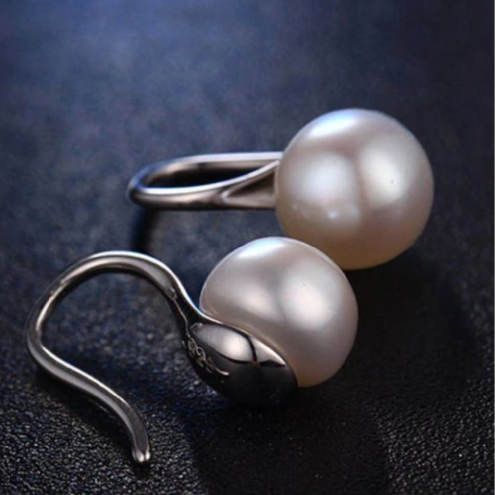 Natural Freshwater Pearl Earrings S925 - Picture 4 of 13